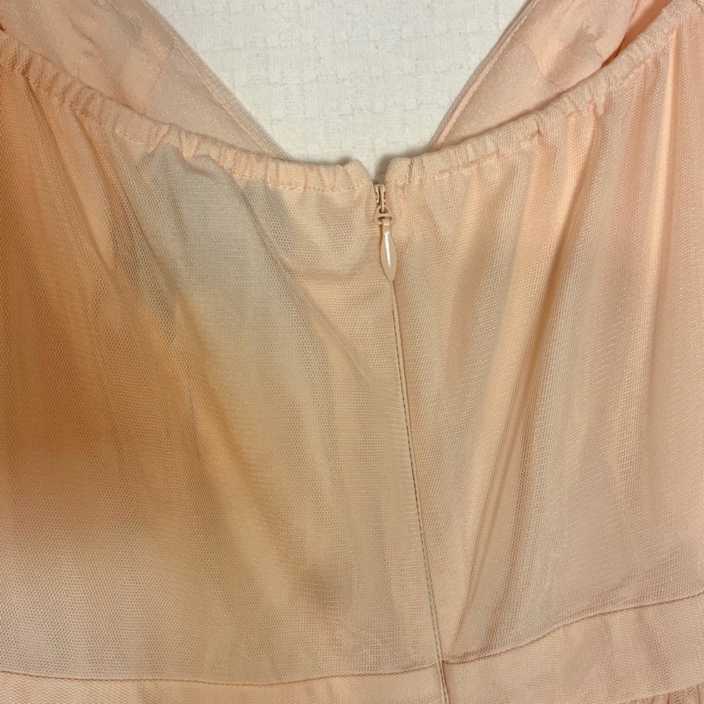Eloquii Nabela Noor Peach Pink Tiered Puff Sleeve Glinda Style Dress Size 16 NEW - Picture 12 of 14